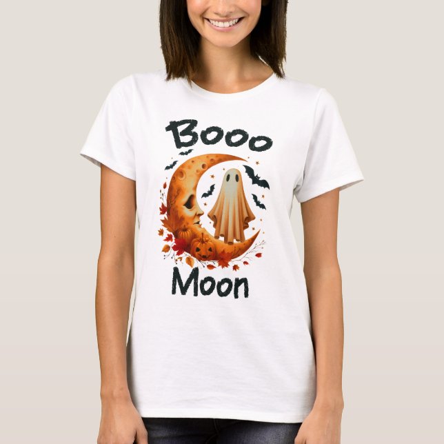 Booo Moon Halloween T-Shirt (Front)