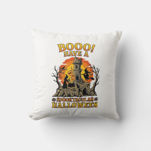Booo Spooktacular Halloween Witch Cauldron Castle  Cushion