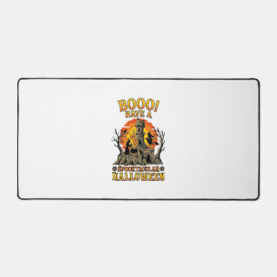 Booo Spooktacular Halloween Witch Cauldron Castle Desk Mat