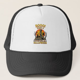Booo Spooktacular Halloween Witch Cauldron Castle Trucker Hat