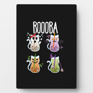 Boooba Kawaii Boba Tea Drink Cat Lover Halloween G Plaque