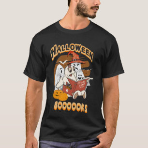 boook ! halloween cute ghost read book T-Shirt