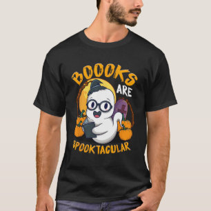 Boooks Cute Ghost Book Reading Teacher Halloween C T-Shirt