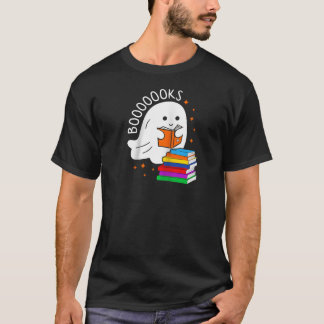Boooks Ghost Reading Books Funny Teacher Librarian T-Shirt