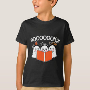 Boooks Lazy DIY Halloween Teacher Fun Ghost Readi T-Shirt