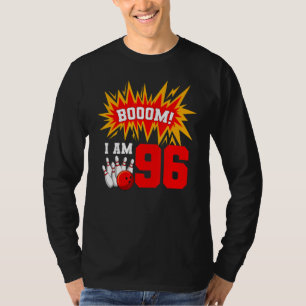 Booom I Am 96 Bowling Birthday Party Bowler Bday 9 T-Shirt