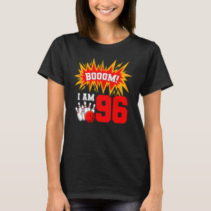 Booom I Am 96 Bowling Birthday Party Bowler Bday 9 T-Shirt