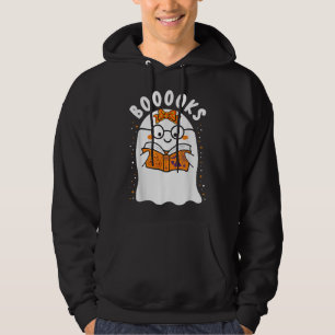 Booooks! Cute Ghost Reading Library Books Hallowee Hoodie