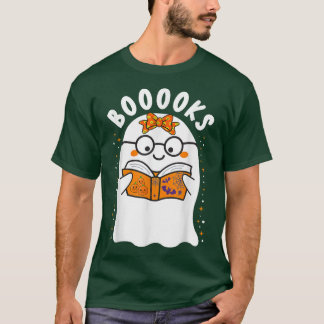 Booooks! Cute Ghost Reading Library Books Hallowee T-Shirt