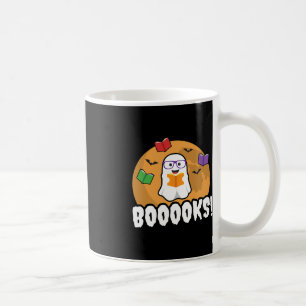 Booooks Ghost Boo Read Books Library Gift Fun Coffee Mug