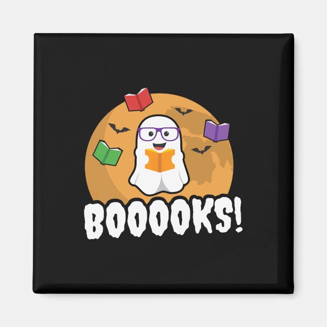 Booooks Ghost  Boo Read Books Library Gift Fun  Magnet (Front)