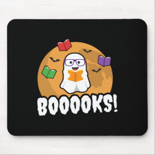 Booooks Ghost Boo Read Books Library Gift Fun Mouse Pad