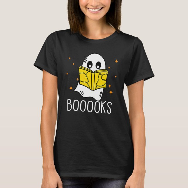 Booooks Ghost Boo Read Books Library  teacher book T-Shirt (Front)