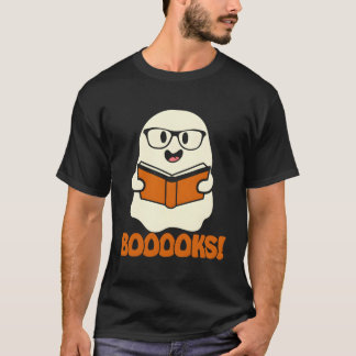 Booooks Ghost Boo Read Books Library Teacher Hallo T-Shirt