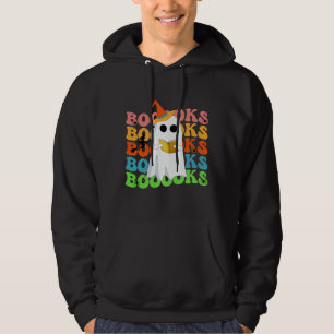Booooks Ghost Funny Halloween Teacher Book Library Hoodie