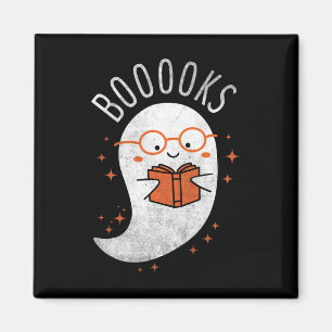 Booooks Ghost Funny Halloween Teacher Book Library Magnet
