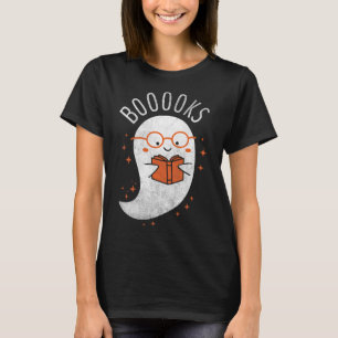 Booooks Ghost Funny Halloween Teacher Book Library T-Shirt