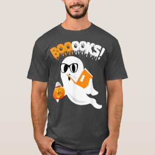 Booooks Ghost Funny Halloween Teacher Book Library T-Shirt