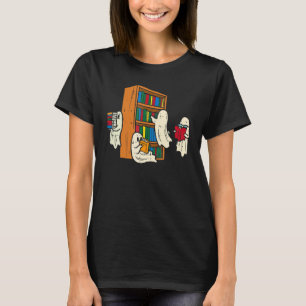 Booooks Ghost Halloween Teacher Book Library Read T-Shirt