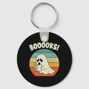 Booooks Ghost Halloween Vintage Teacher Book Libra Key Ring