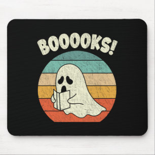 Booooks Ghost Halloween Vintage Teacher Book Libra Mouse Pad