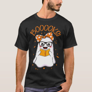 Booooks Ghost Halloween Women Teacher Book Library T-Shirt