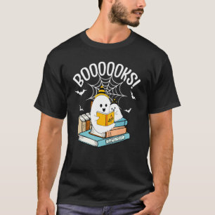 Booooks Ghost Read Books Halloween T-Shirt