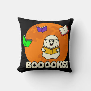 Booooks Ghost Reading Books Funny Cushion