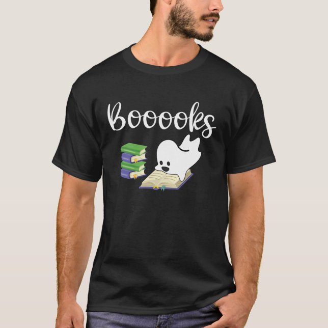 Booooks Halloween Ghost Reader  Reading Boo Costum T-Shirt (Front)