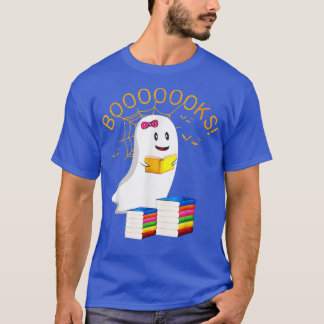 Booooks Halloween Ghost Reading Library Book Lover T-Shirt