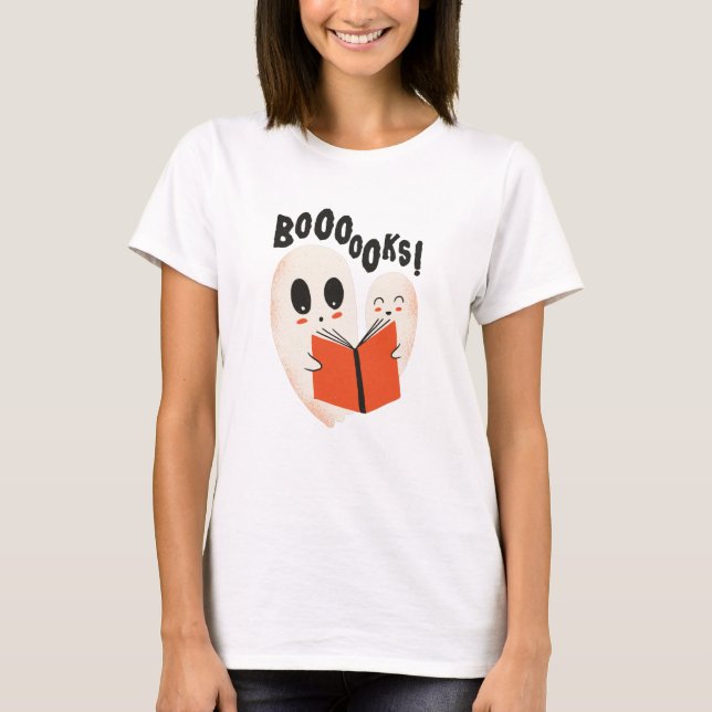 Booooks Halloween Ghosts Book T-Shirt (Front)