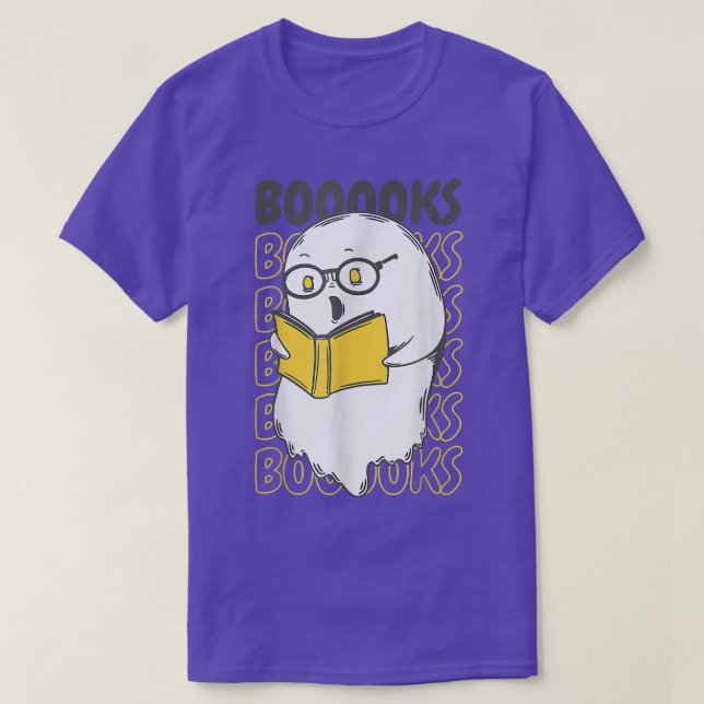BOOOOKS! Spooky Ghost Funny BOOKS Reading Meme Hal T-Shirt (Design Front)