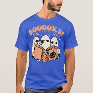 Booooks Spooky Season Funny Ghost Halloween Groovy T-Shirt
