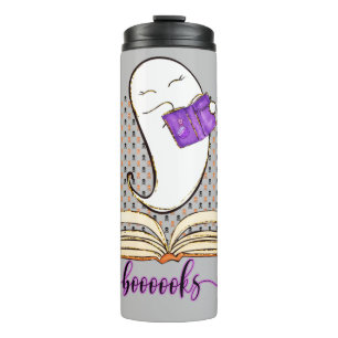 Boooooks! Ghost And Book Halloween Reading Thermal Tumbler