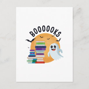Boooooks Halloween, Booooks Cute Halloween Postcard
