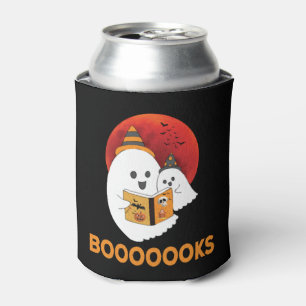 Booooooks Boo Read Books Halloween Can Cooler