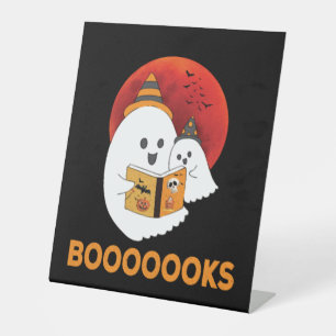 Booooooks Boo Read Books Halloween Pedestal Sign