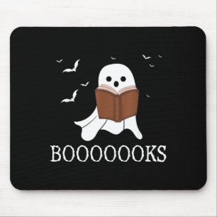 Booooooks Ghost Reading Books Halloween Funny Pun Mouse Pad