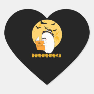 Booooooks Shirt Boo Read Books Halloween Heart Sticker