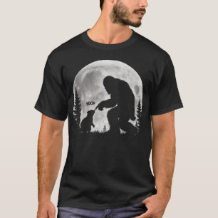 Boop Bigfoot And Racoon Funny Sasquatch Moon T-Shirt