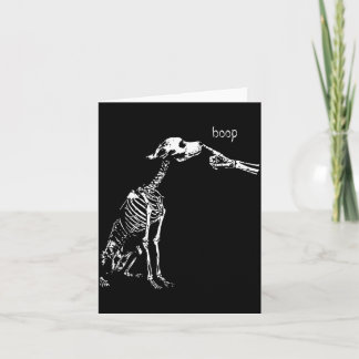 Boop Funny Dog Skeleton Boop Halloween Night Dog Card
