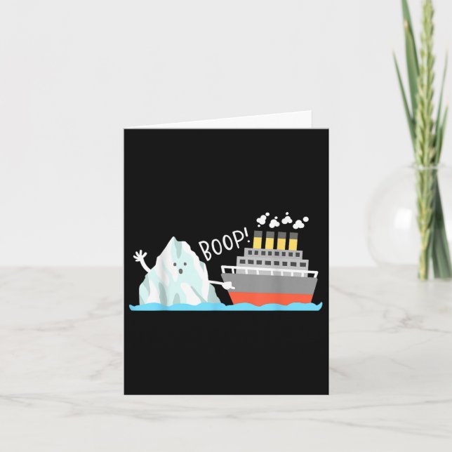 Boop Funny Titanic And Iceberg Pun Joke Meme Boys  Card (Front)