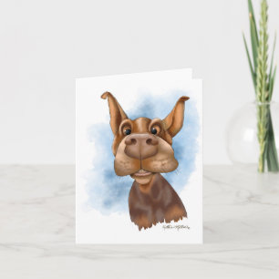 Boop the Snoot Doberman Cartoon Card