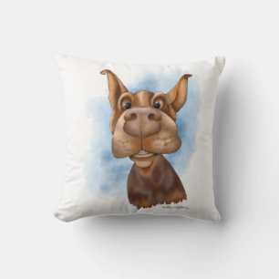 Boop the Snoot Doberman Cartoon Cushion