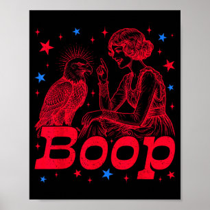 Boop Vintage Girl And Eagle Funny 4th Of July Poster