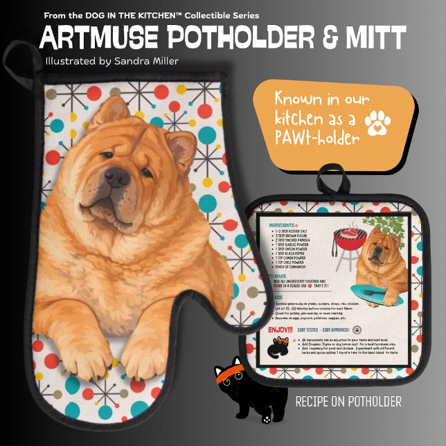 BOOPS RUB smooth chow Oven Mitt and Pot Holders Oven Mitt & Pot Holder Set (Creator Uploaded)