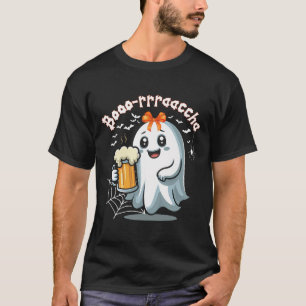 Boorachas Funny Halloween Ghost Drinking Margarita T-Shirt