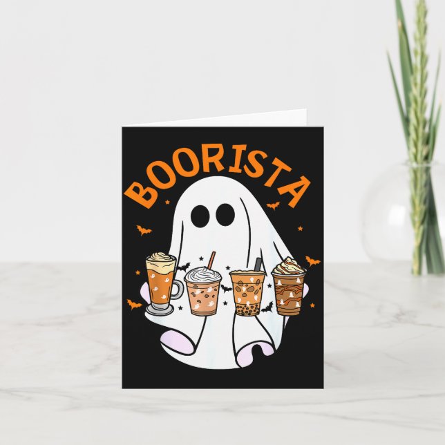 Boorista Barista Ghost Coffee Halloween Soky Seaso Card (Front)