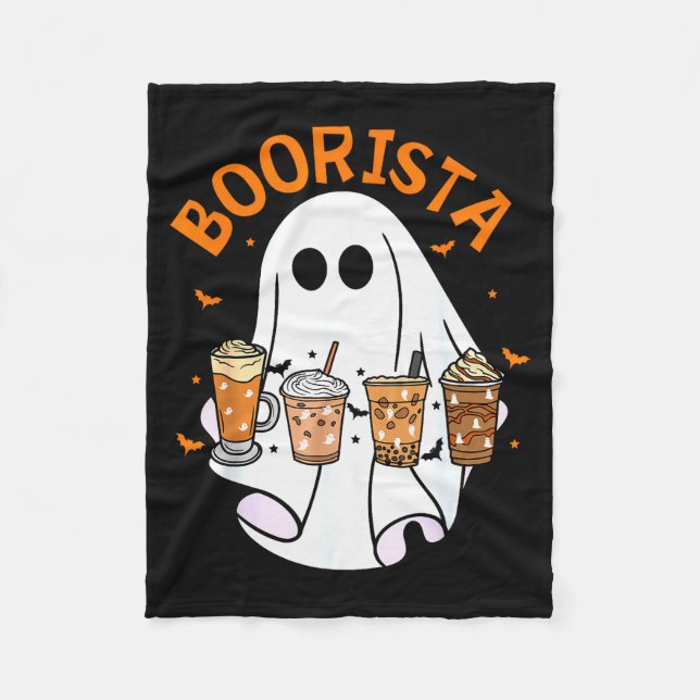 Boorista Barista Ghost Coffee Halloween Soky Seaso Fleece Blanket (Front)