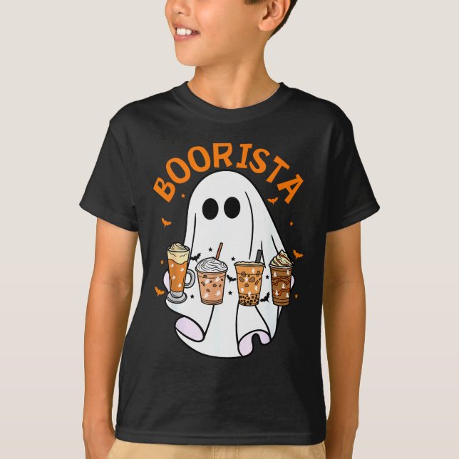 Boorista Barista Ghost Coffee Halloween Soky Seaso T-Shirt (Front)